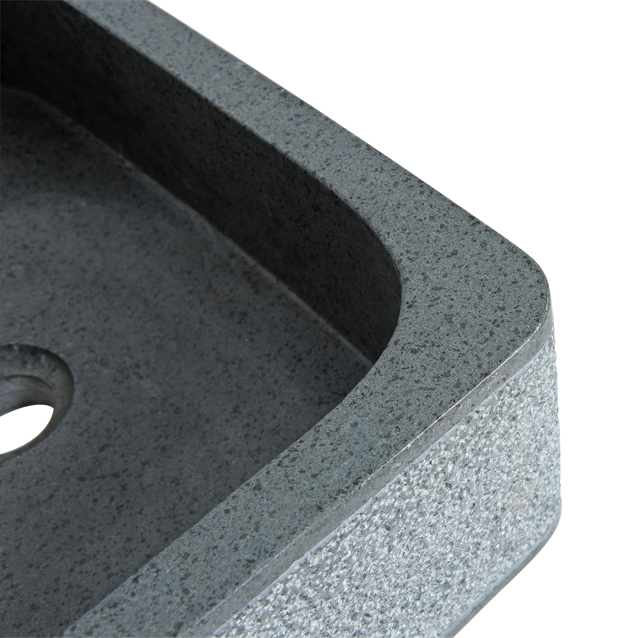 ESTEXO Waschbecken Basalt Naturstein Waschtisch ca. 45 x 30 x 15 cm Waschschale Becken Steinwaschbecken Grau