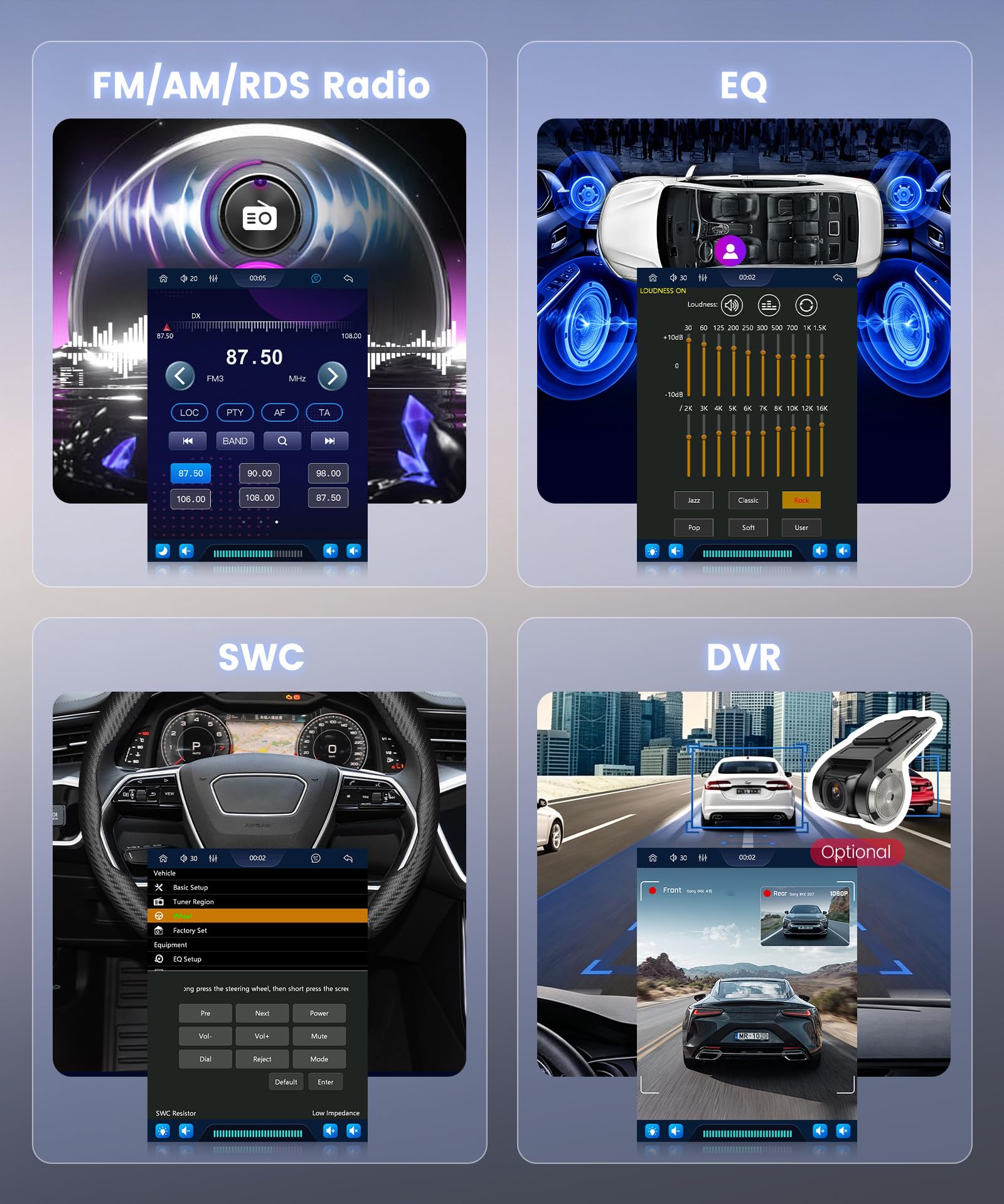 VECHTEL Radio samochodowe 1 DIN, 9,5 cala regulowany wyświetlacz dotykowy IPS, bezprzewodowy CarPlay Android Auto, Mirror Link, Bluetooth 5.2, radio FM/AM/RDS, EQ, sterowanie kierownicą, kamera