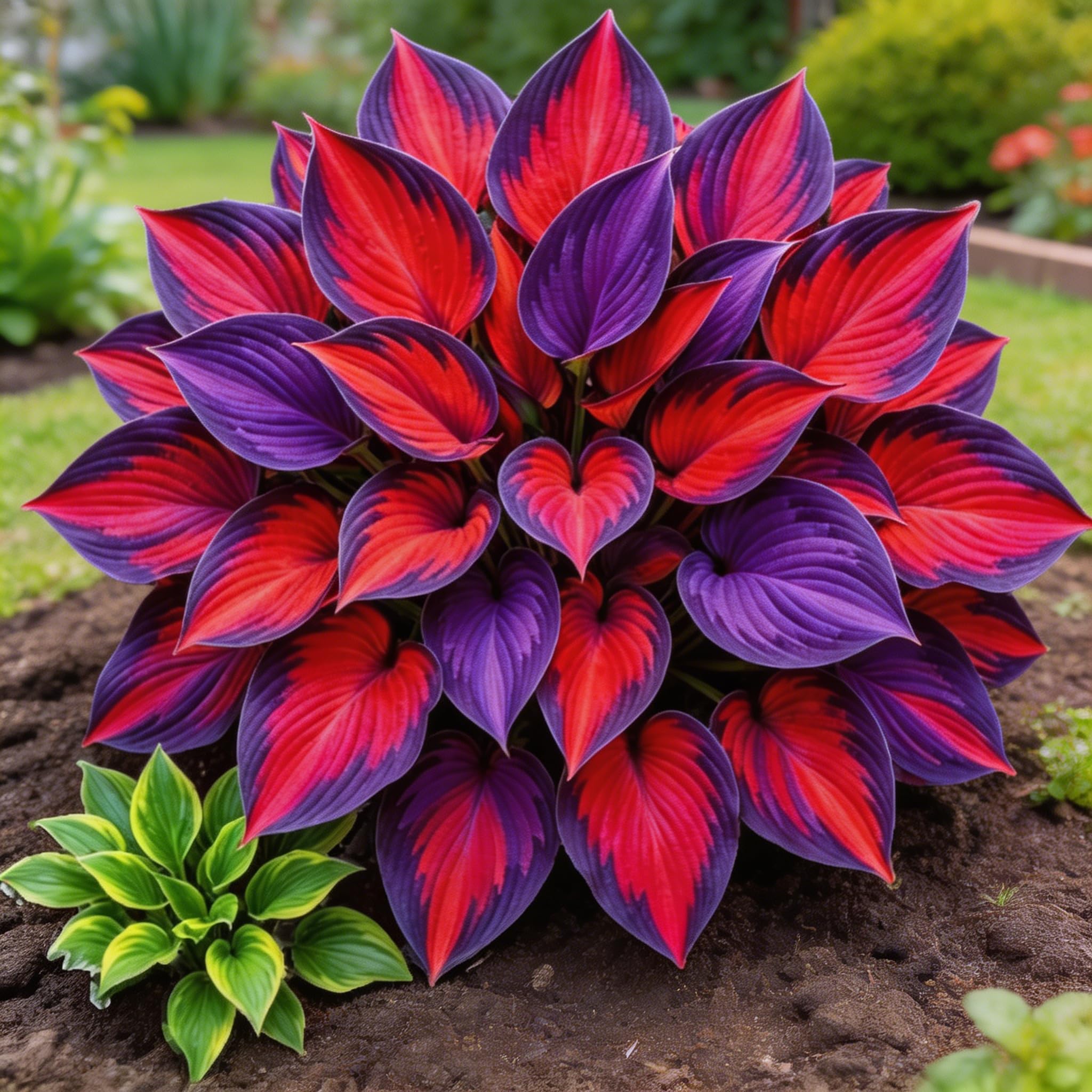 Rainbow Hosta Rhizome/Perennial/Brilliant Hosta Bulbs for Planting Now UK/Grow Well/Excellent Display/Potted/Low Maintenance-4Bulbs -d