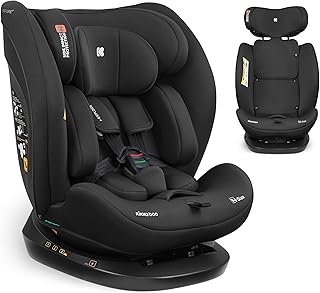 KikkaBoo Kindersitz 9-36 kg i-EXPLORE 2, 40-150 cm, Gruppe 0 1 2 3, i-Size, Rückwärts & Vorwärts, Liegesitz, 14-fach Kopfstütze, 5-Punkt-Gurt, Schwarz