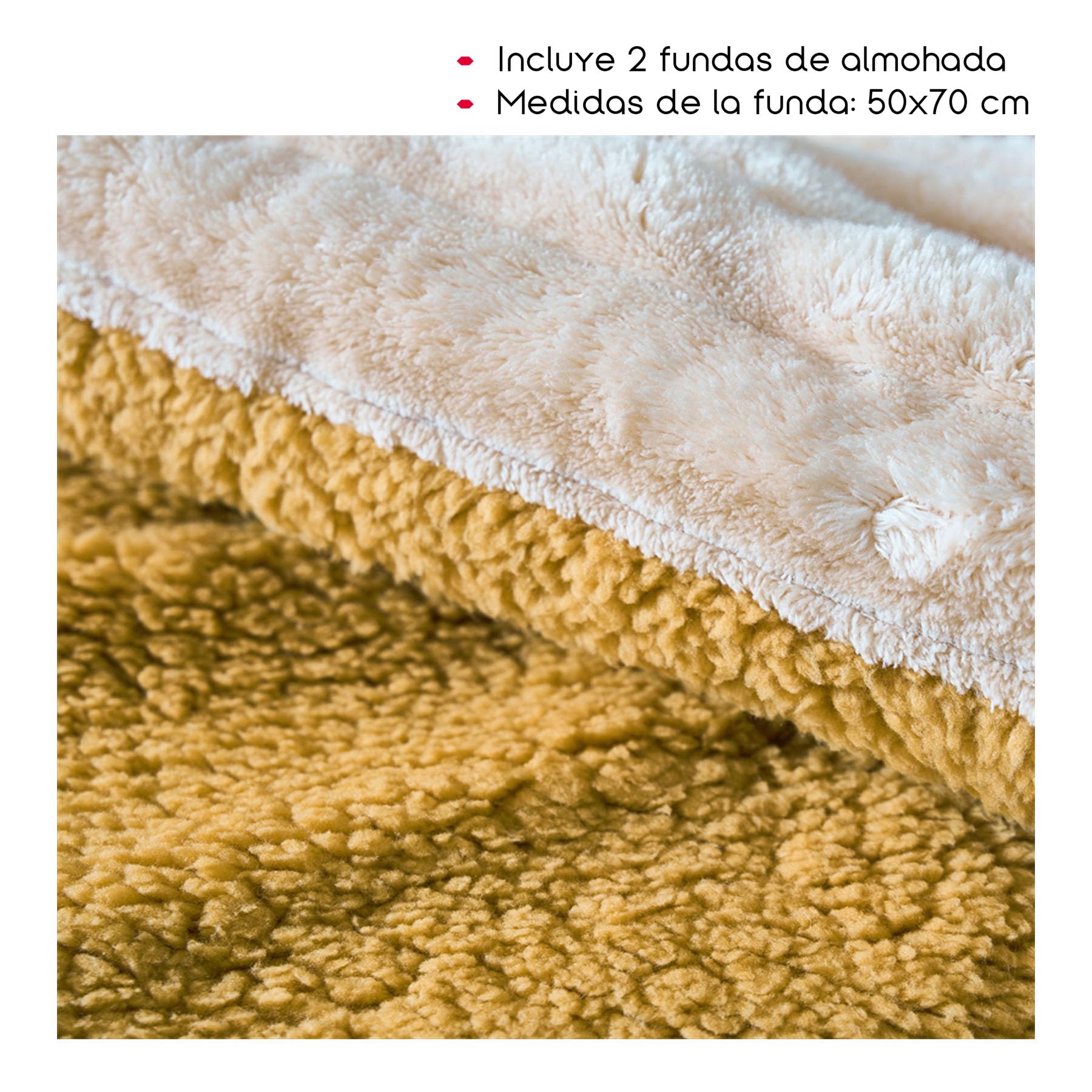 TIENDA EURASIA – Edredón Borrego Raya | 100% Poliéster y Sherpa Polar Extra Suave | Incluye Funda | Edredón Cama 135/150 2 Fundas (Beige)