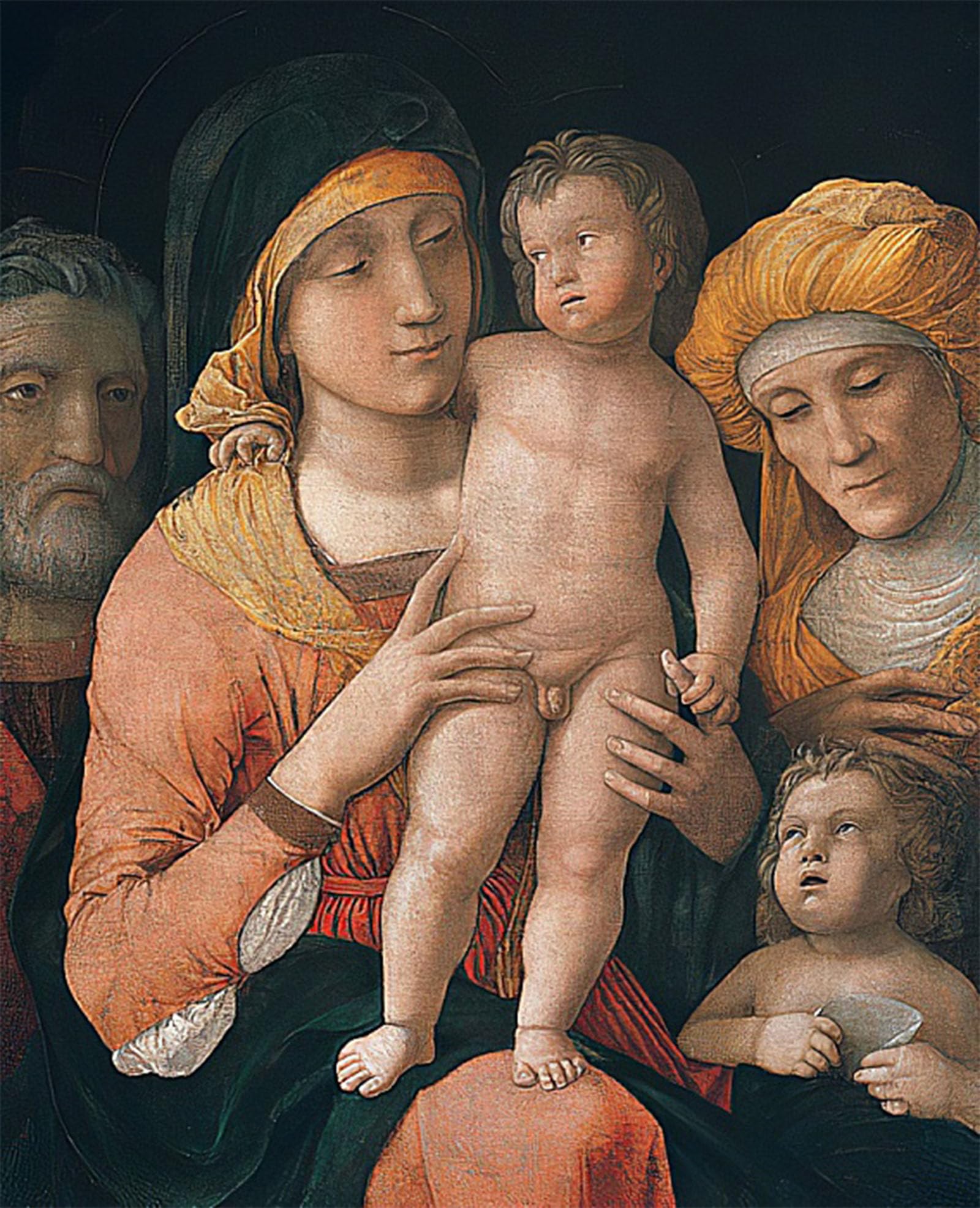 POSTERIIk Vintage Print Pop Art Landscape Artwork the Lady and Child with Saints Elizabeth and the Baptist by Andrea Mantegna Art Prints for Office Home Decor 60x90cm