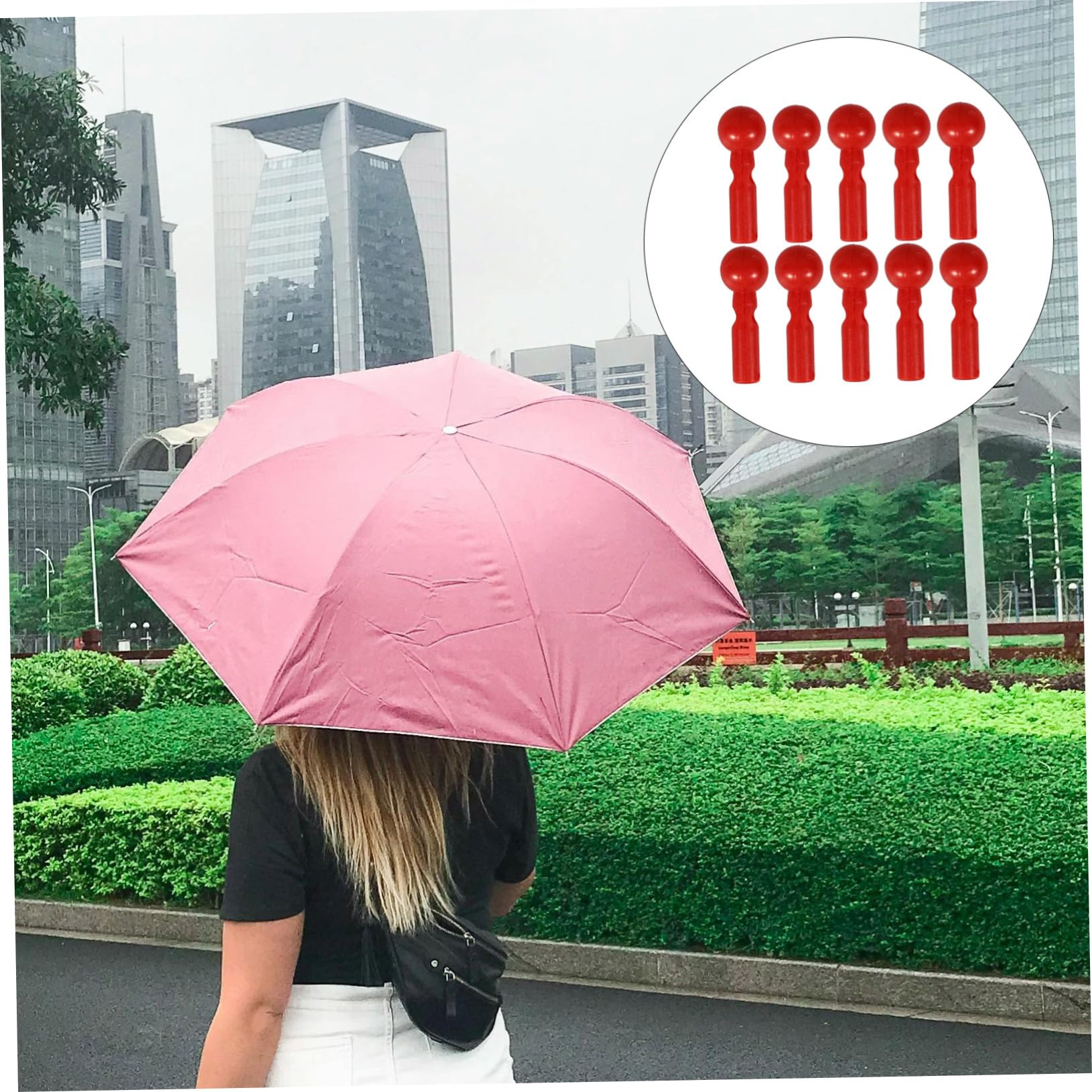 Toddmomy Parapluie Pour Enfants Pièces De Réparation De Parapluie De Pluie Perle Pour Queue De Conseils De Remplacement De Perles Pour Queues Rouge Plastique