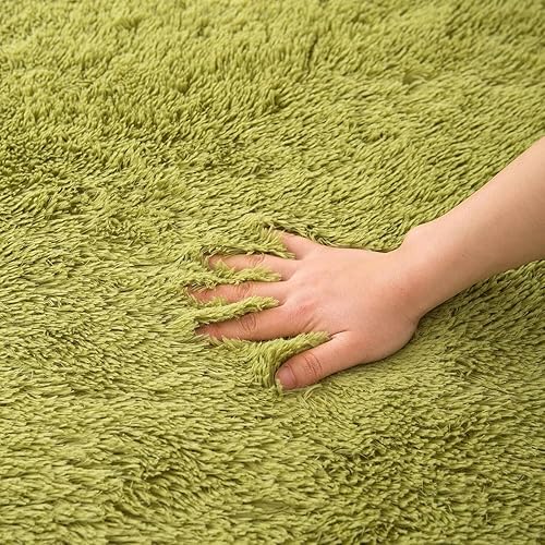 Miniatura 24 de Vafodo Alfombras de área para dormitorio esponjoso, alfombra de sala de estar, 9 x 12 pies, suave y esponjosa, alfombra de área rosa sólido