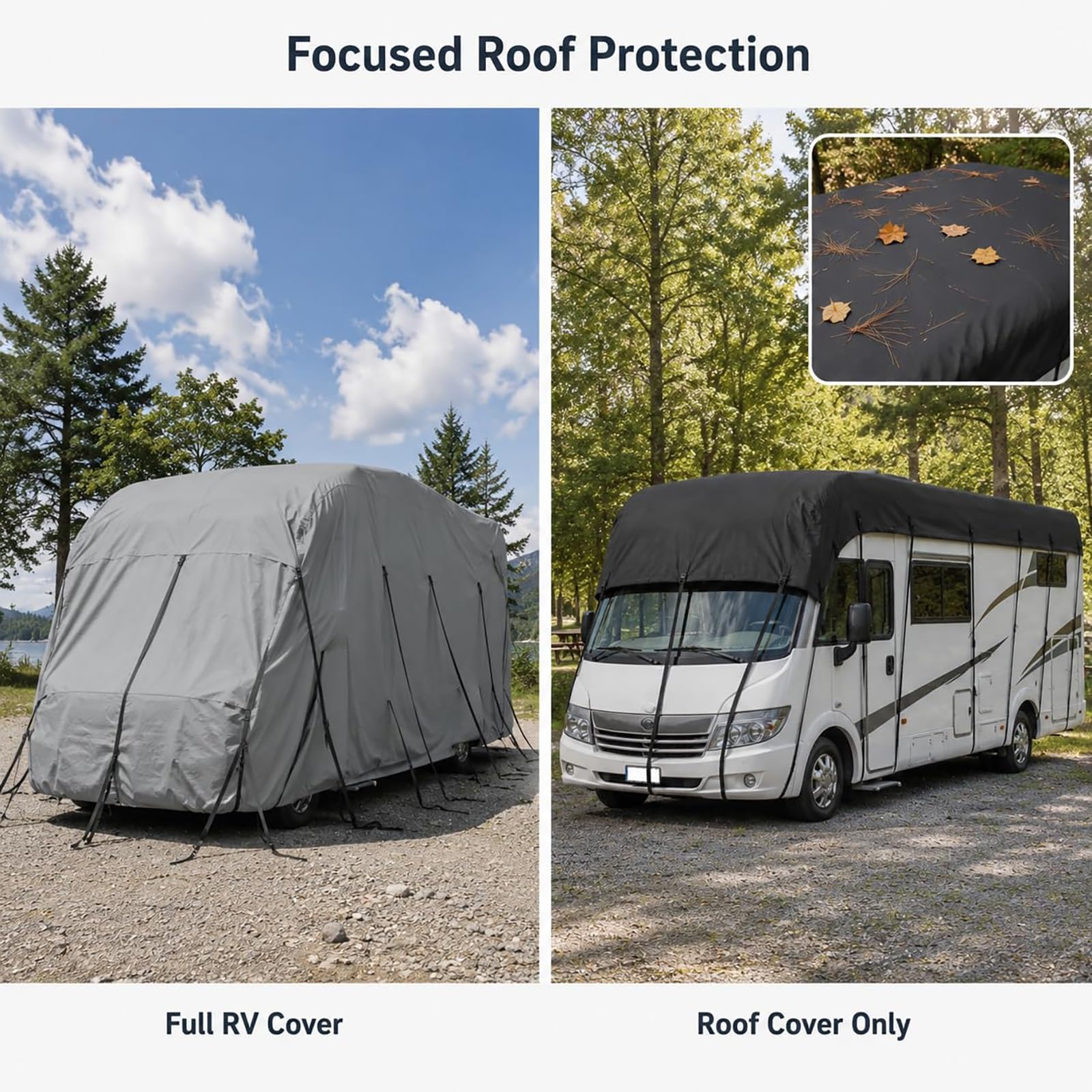 Toldo para Caravana De Tela Oxford 210D | Funda con Protección UV para Proteger Tu Autocaravana | Toldo Impermeable para Caravana(Negro,1300x300cm/42.7x9.8ft)
