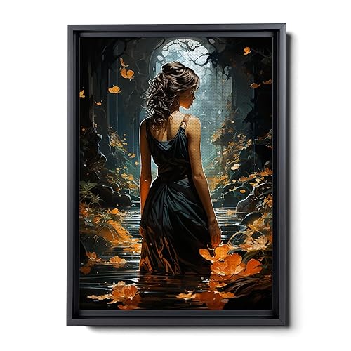 Waterfall print canvas print, fantasy wall art, watercolor print, high fantasy, nature landscape wall art for living room