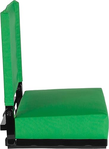 Miniatura 4 de EMMA + OLIVER Silla ligera para estadio de 500 libras con asa y asiento ultra acolchado, color verde brillante