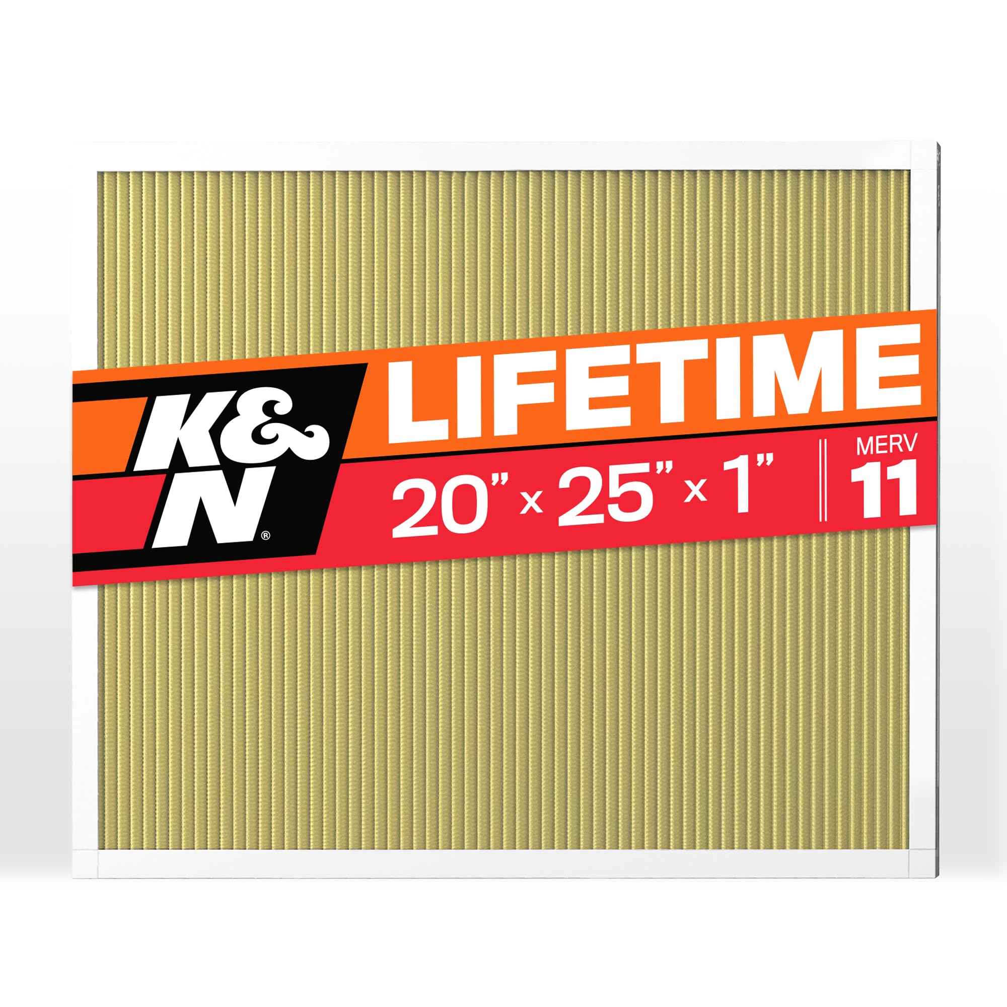 K&N 20x25x1 Air Filter, Merv 11, Washable Air Filter, the Last Furnace Filter You Will Ever Buy, Breathe Safely at Home or in the Office (Actual Dimensions .8 x 24.6 x 19.6 inches,1 Count (Pack of 1)