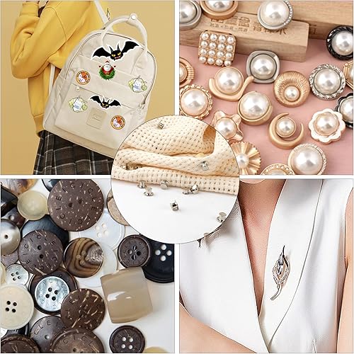 Miniatura 7 de Parte trasera de pasador de metal, cierres de pasador de bloqueo, 20 piezas de cierre de aguja, cierre trasero, abrazadera de cabeza plana, broche