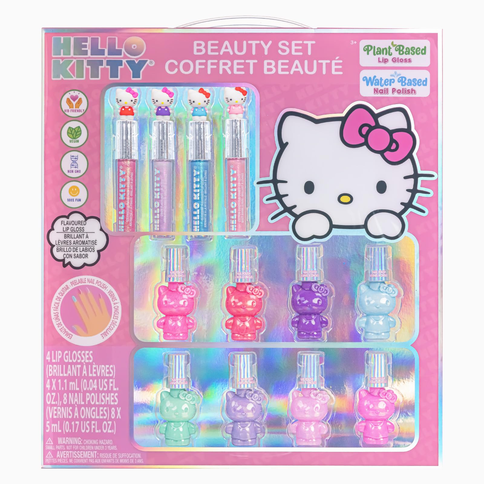 Townley Girl Hello Kitty Nail Polish and Lip Gloss Kids Makeup - dress up accessories | Mubboo