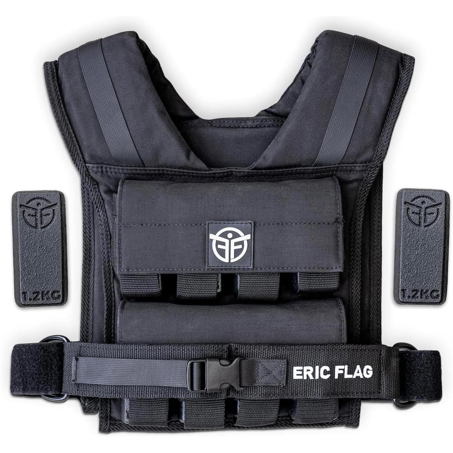 ERIC FLAG Weighted Vest 20kg for Men & Women - Adjustable Weighted Vest with Removable Weights - Comfortable & Durable, 1000D Oxford - Ideal for Crossfit, Calisthenics, Running & Strength Training