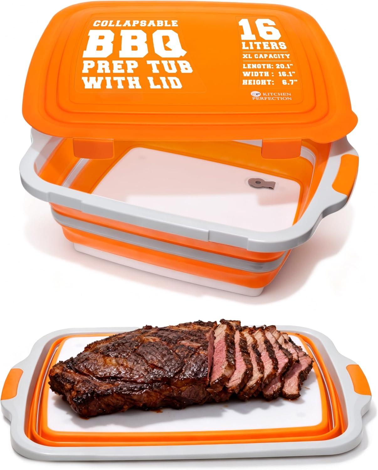 Amazon.com: KITCHEN PERFECTION Collapsible XL Smoker & BBQ Prep Tub ...