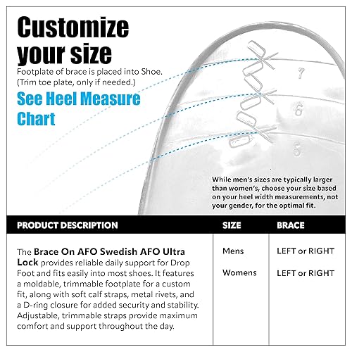 Miniatura 3 de AFO Drop Foot Brace - Sueco Ultra Lock Pie Drop Brace para caminar, ligero, hombres, izquierda