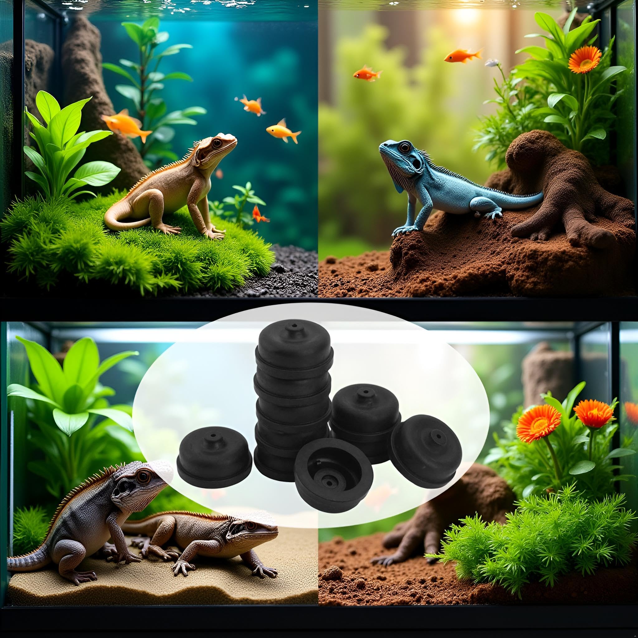 6 Ersatz-Membranen Für Aquarium Luftpumpen - Universal Membran-Set Für Sauerstoffpumpen