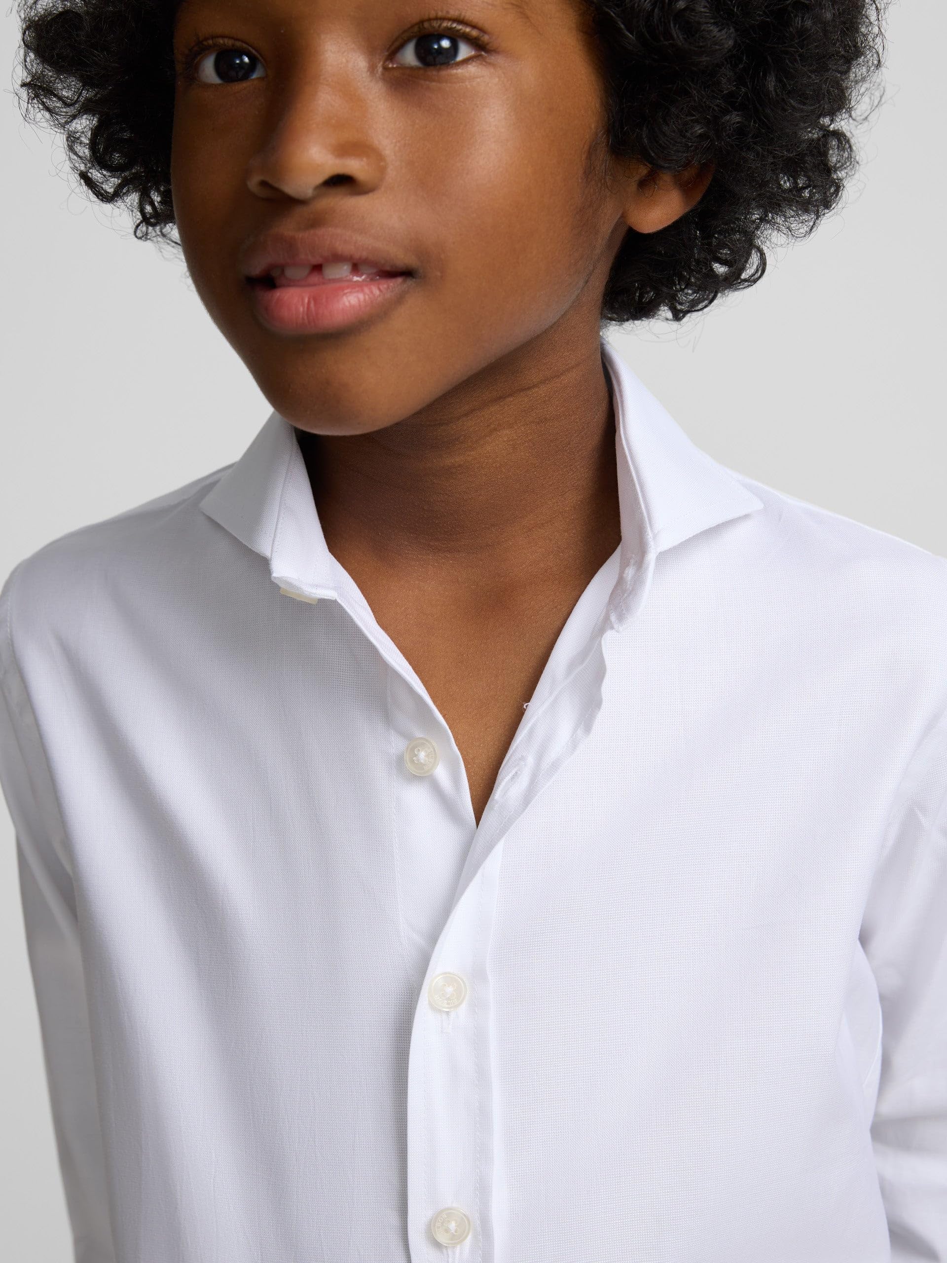 SILBON Camisa Vestir Kids Puño Simple Manga Larga para Niños
