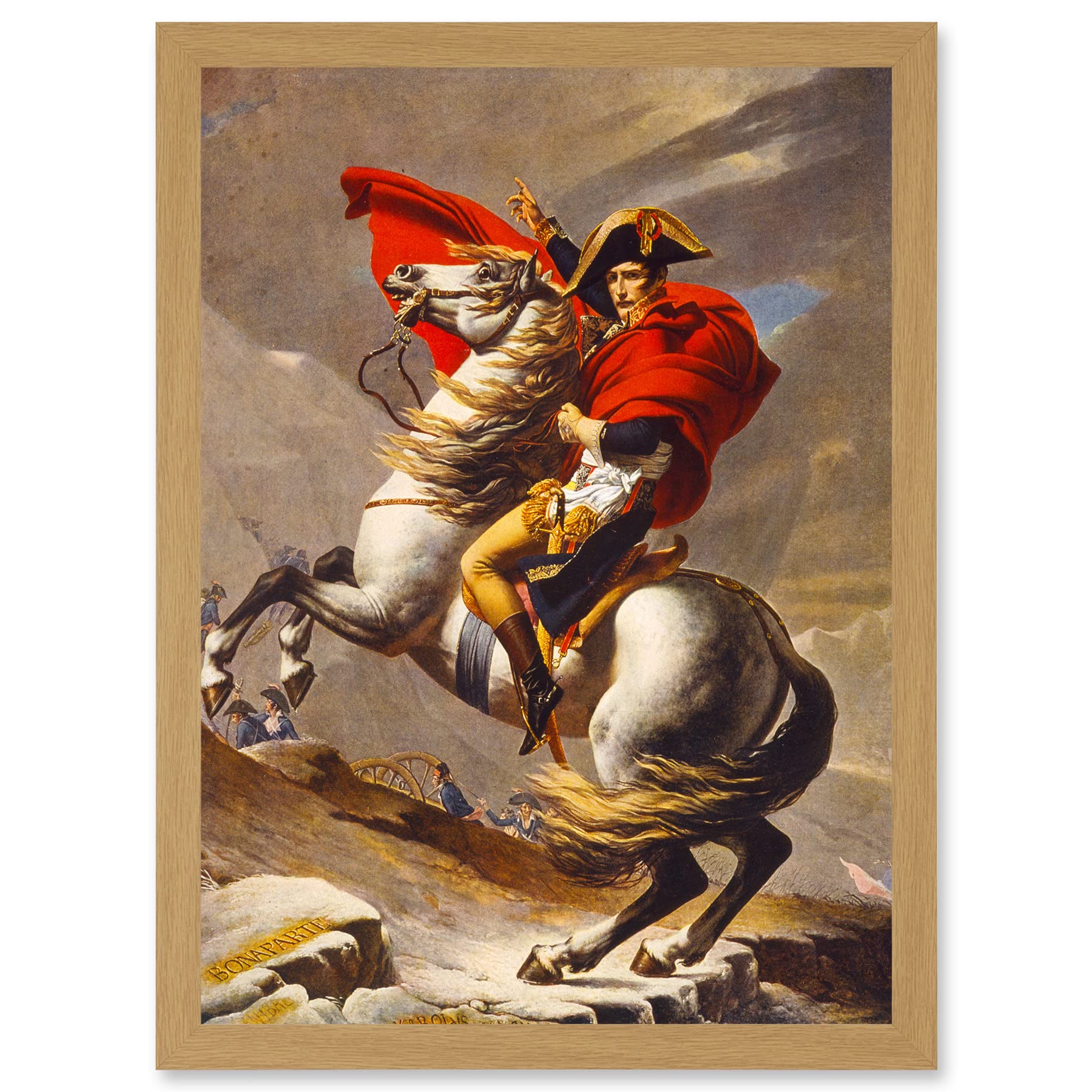 Artery8 Napoleon Bonaparte Emperor France Alps Horse A4 Artwork Framed Wall Art Print