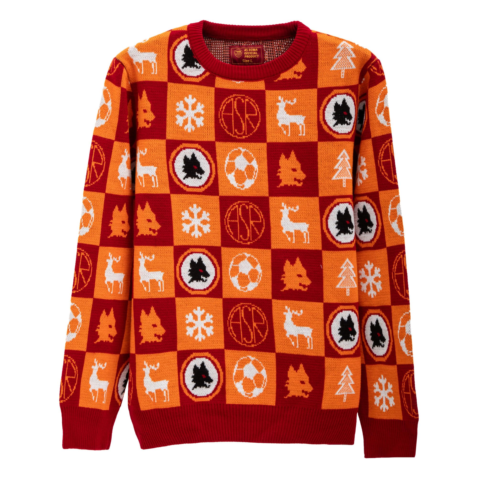AS Roma Maglione Natale, Unisex-Adulto