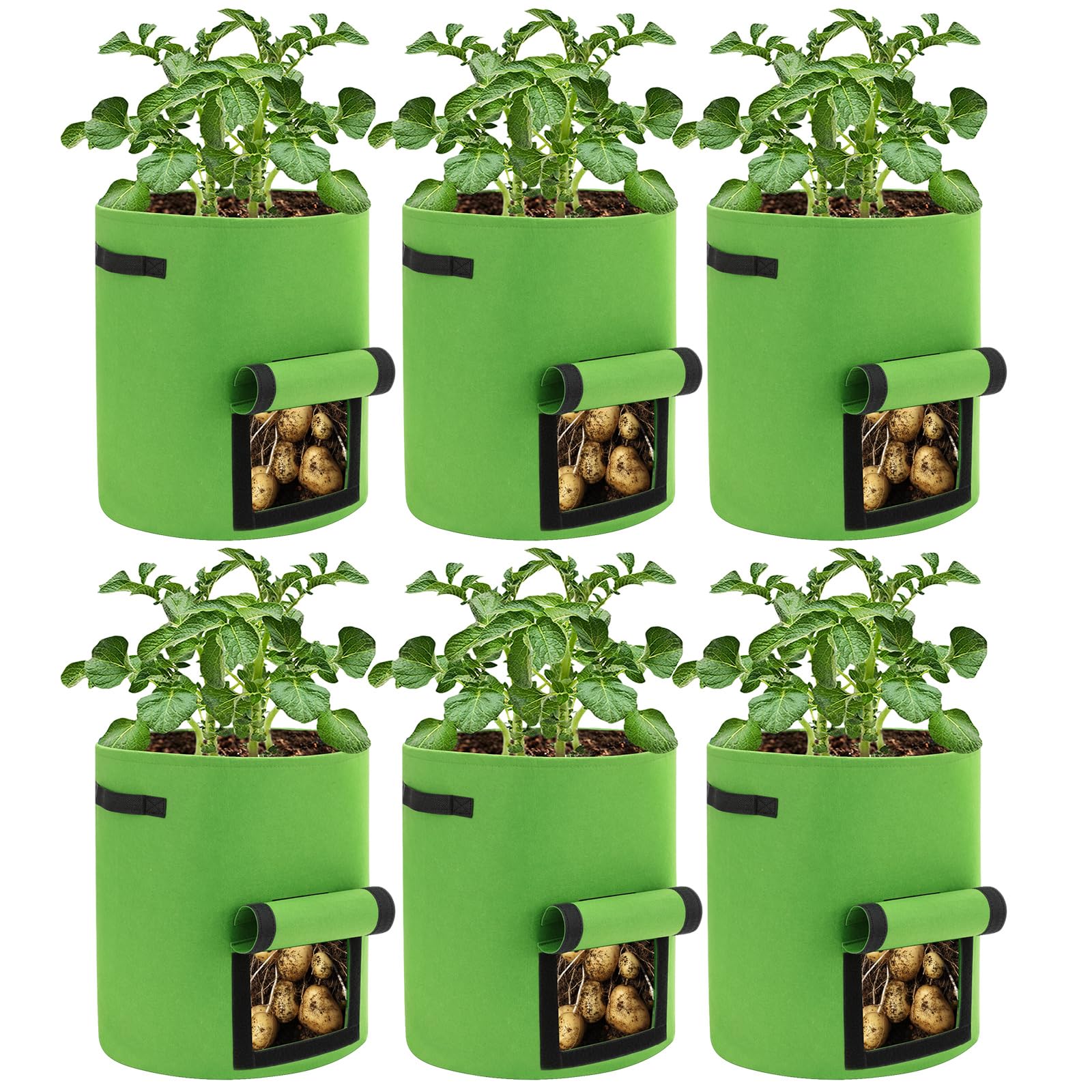 BIJOKETTEN 10 Gallon Grow Bags 6-Pack
