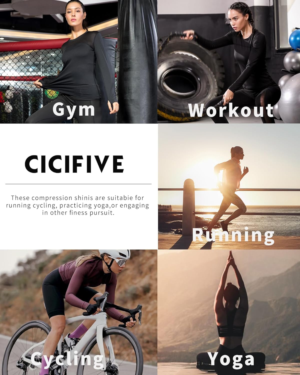 3 Pack Long Sleeve Workout Compression Shirts for Women Yoga Running Tops Breathable Athletic Shirts - Image 7