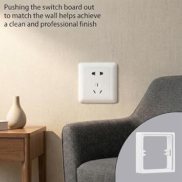 20mm Single Socket Spacer Plate – ABS Light Switch Spacer for Uneven Walls – Electrical Socket Spacer for DIY & Home Renovation
