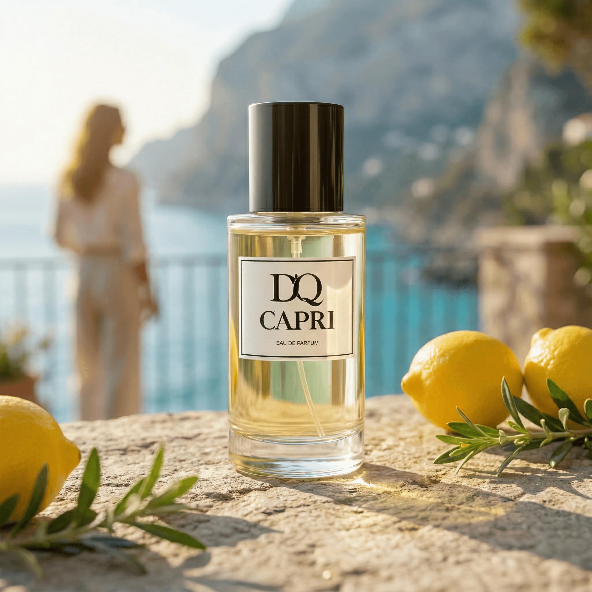 D'QAR Capri Eau de Parfum 50 ml – Frisch-zitrischer Unisex Duft mit italienischer Bergamotte, Neroli und Ingwer – Mediterraner Sommerduft