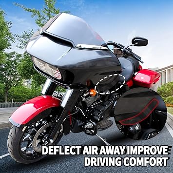Smoke Wide Wind Deflector for Touring,Side Wind Windshield Fairing Air Deflectors Compatible with Harley 2015-2021 Touring Road Glide Special FLTRXS FLTRX CVO Ultra FLTRUSE Ultra FLTRU Limited