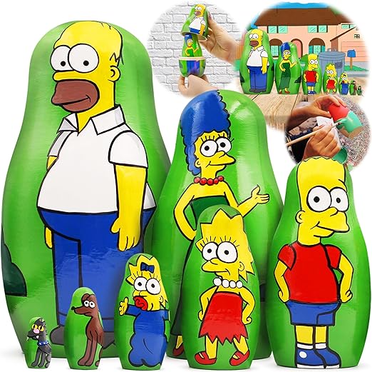 Matryoshka Dolls Characters of The Famous Animated Sitcom The Simpsons Set 7 pcs