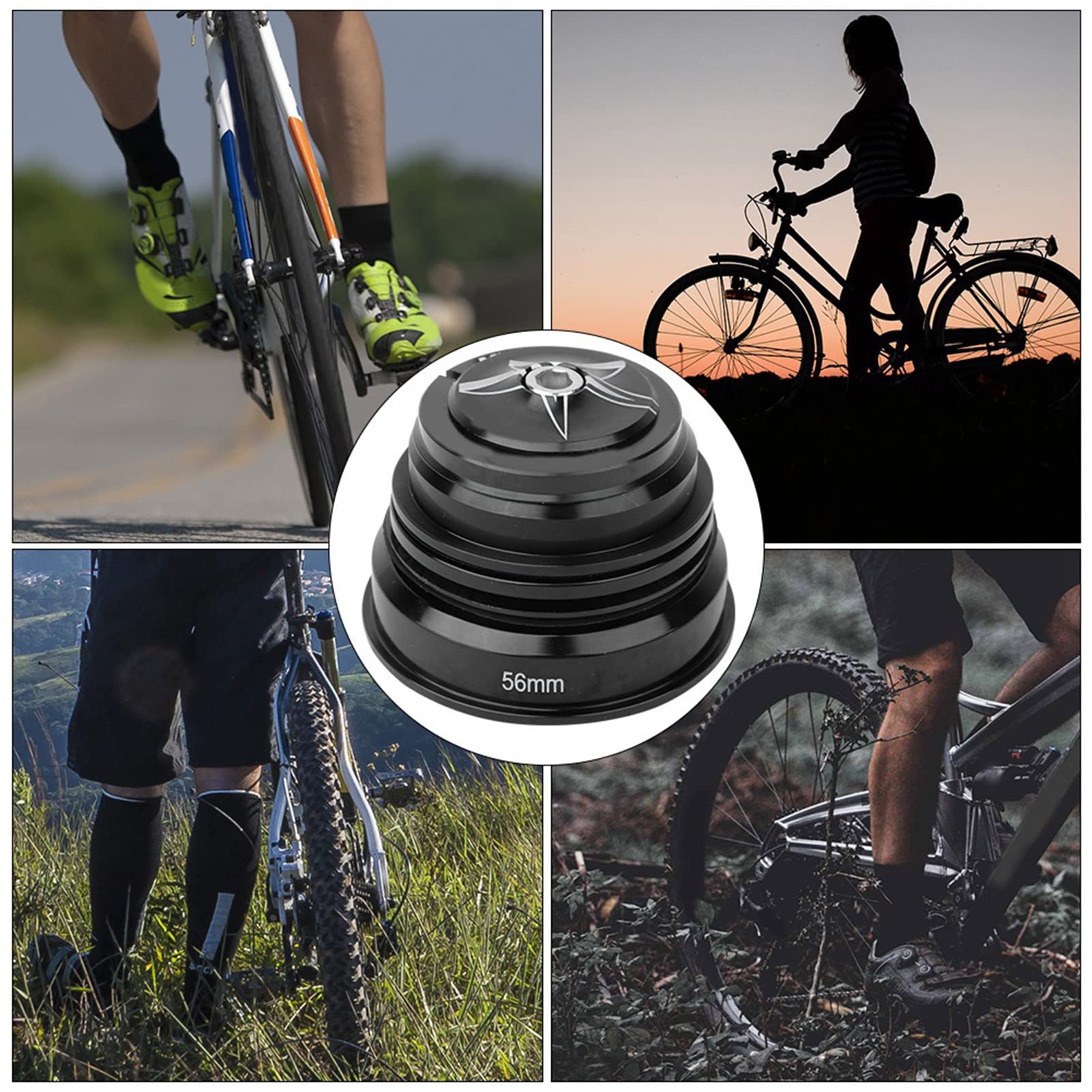 Serie Sterzo Per Bici In Lega Di Alluminio 44-56mm - Cuffia Impermeabile Con Cuscinetti Per Mountain Bike E Telaio 28,6mm