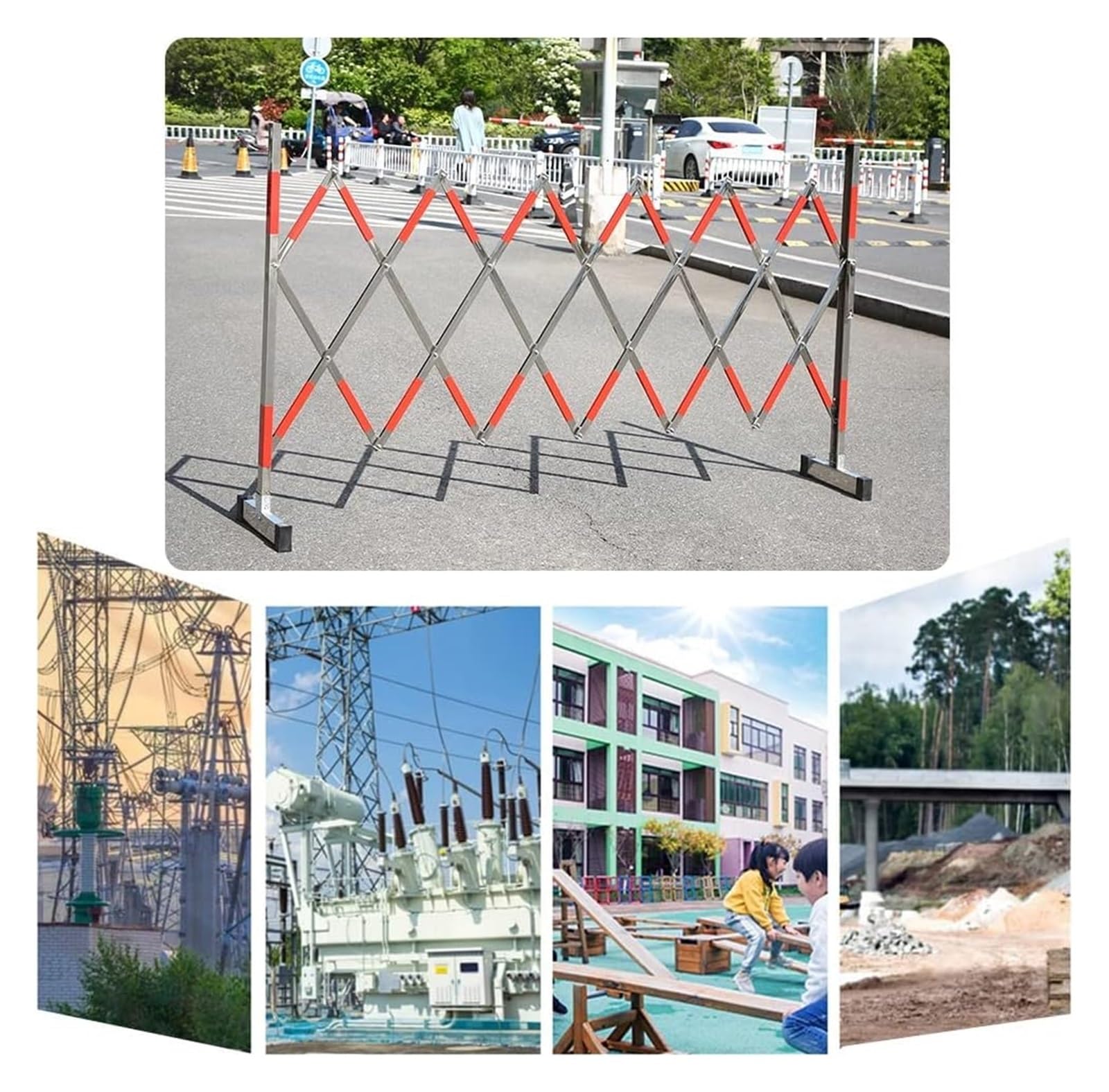 Generisch Einziehbare Verkehrsbarriere – Ausziehbarer Metallzaun, tragbares Falttor aus Edelstahl, Flexible Besucherlenkung für Veranstaltungen, 1 m x 2,5 m, robuste und leichte Sicherheitsbarriere