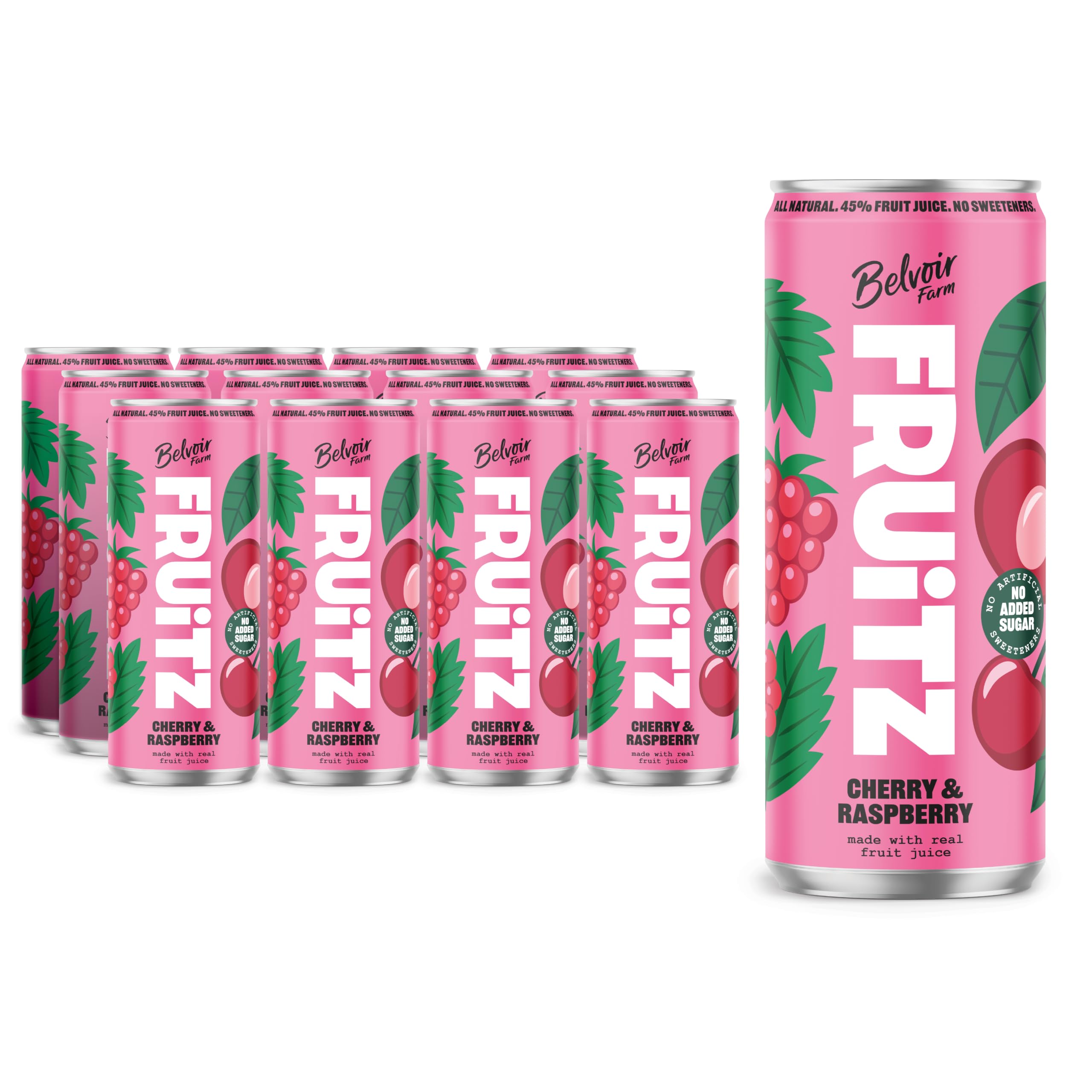 Belvoir Farm - FRUiTZ CHERRY & RASPBERRY, 24 x 330ml Cans