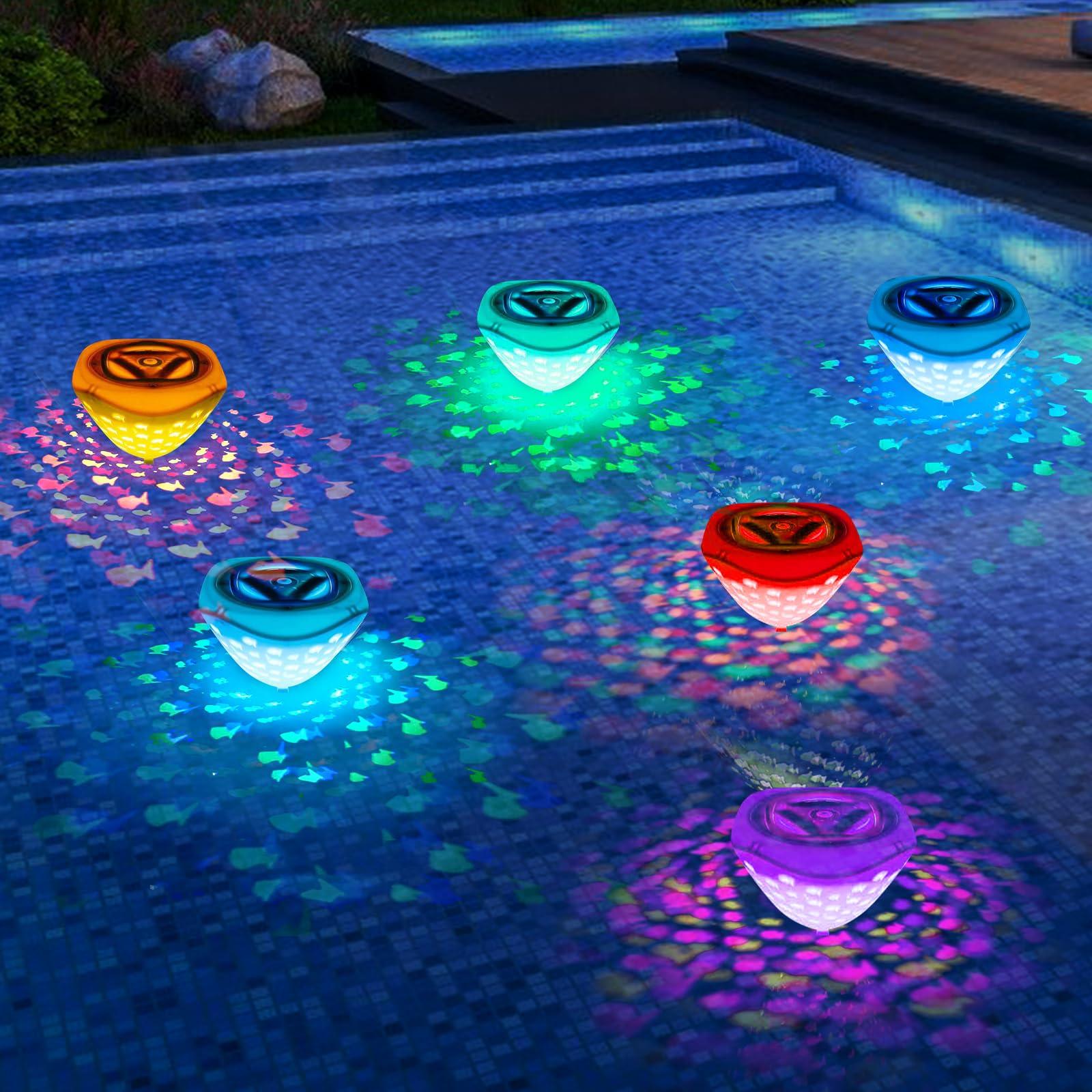 Lumière Piscine Flottante TEPENAR - 7 Couleurs LED IP68 - Télécommande RF 50m - Rechargeable USB-C - Pour Fête, Spa