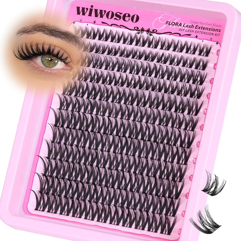 Cachos de cílios postiços Flora wiwoseo D Curl 8–16 mm
