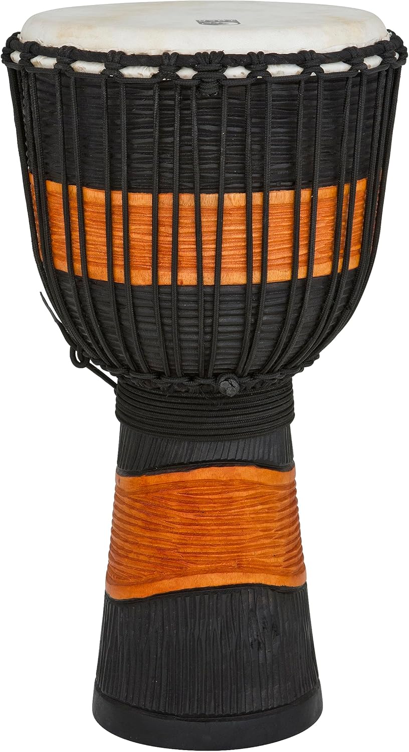 Toca TSSDJ-LB Street Series Rope Tuned Wood Djembe, Small - Brown and Black Stain