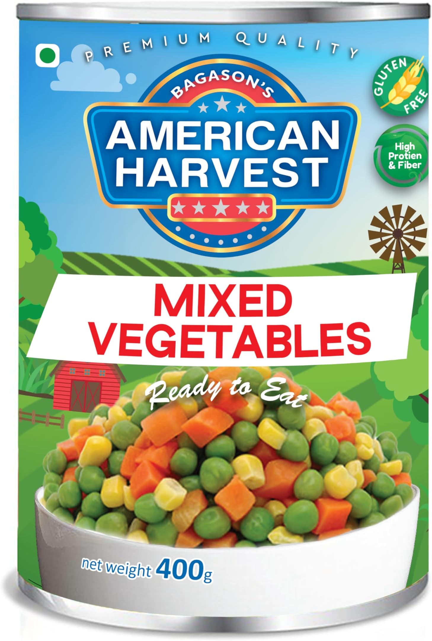 American Harvest Mixed Vegetables Easy Open Can, 400gm