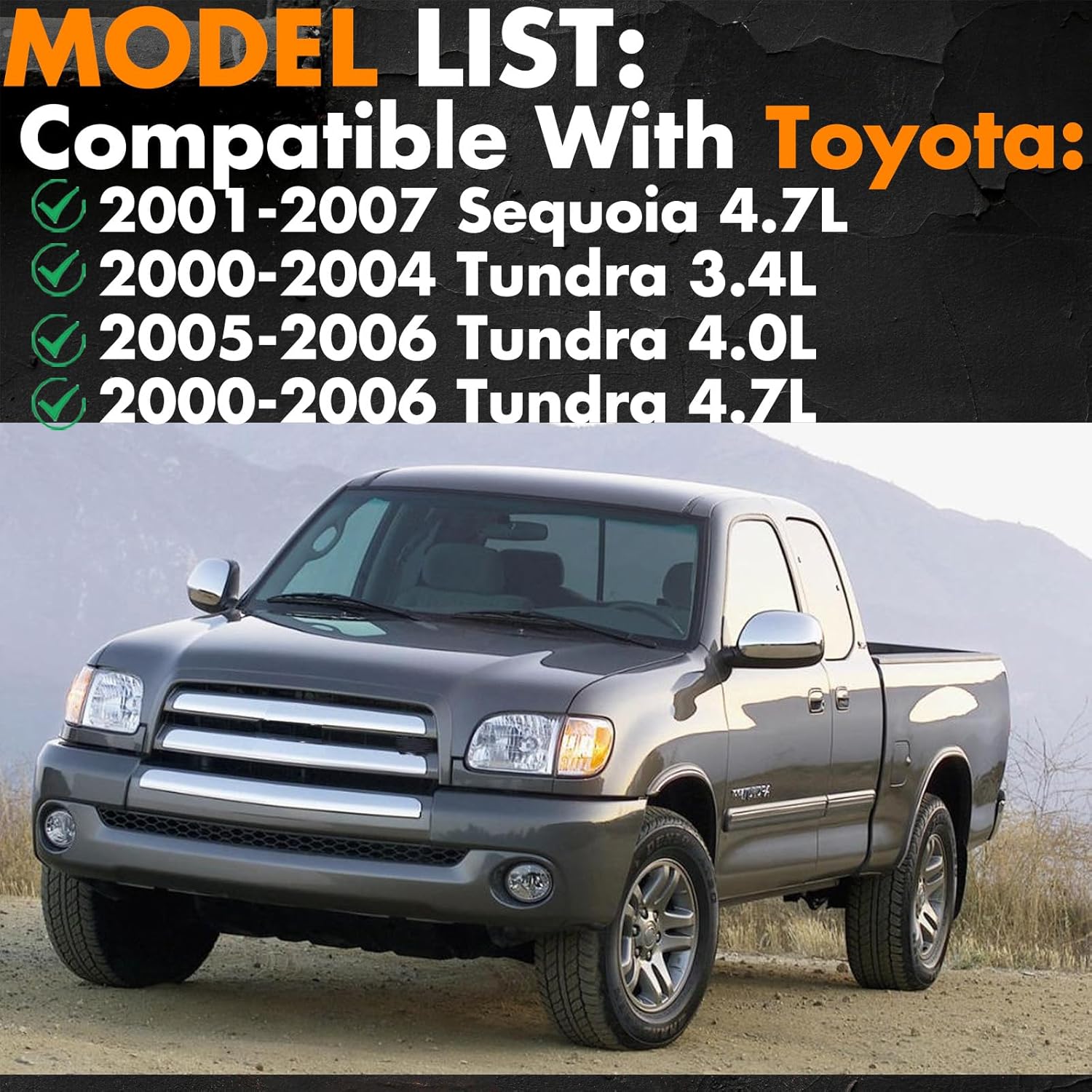 Lower Control Arm Camber Adjusting Camber Bolt Kit 48409-34030 48409-34020 Compatible with Toyota 2001-2007 Sequoia,2000-2006 Tundra,Front Alignment Camber Toe Adjustment Bolts,4Pcs