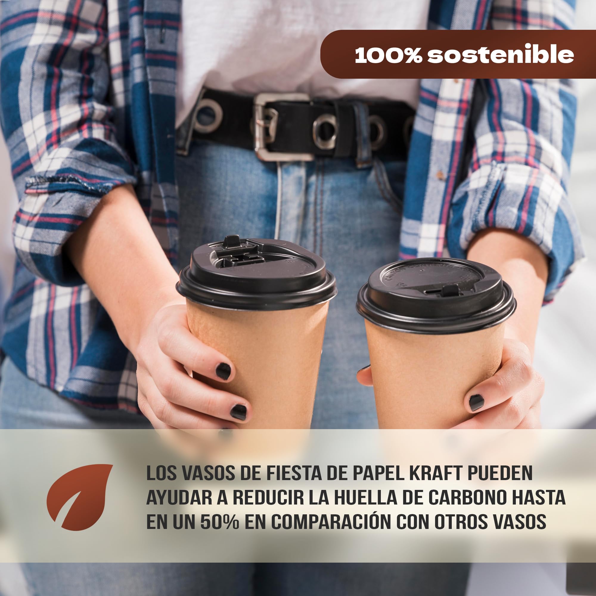 Lot De 100 Porte-Gobelets Jetables En Plastique Avec Poignée, Pour