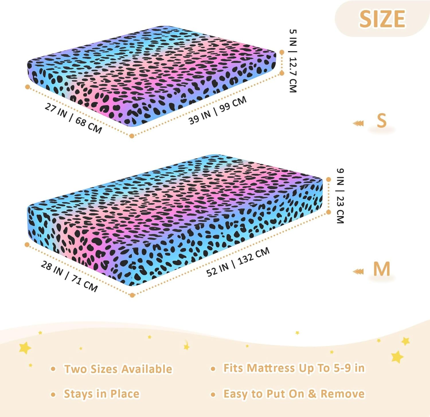 Leopard Print Animals Crib Sheets Soft Breathable Fitted Cotton Baby Crib Sheets Mattress Cover for Girl Boy, 52" x 28" x 9"