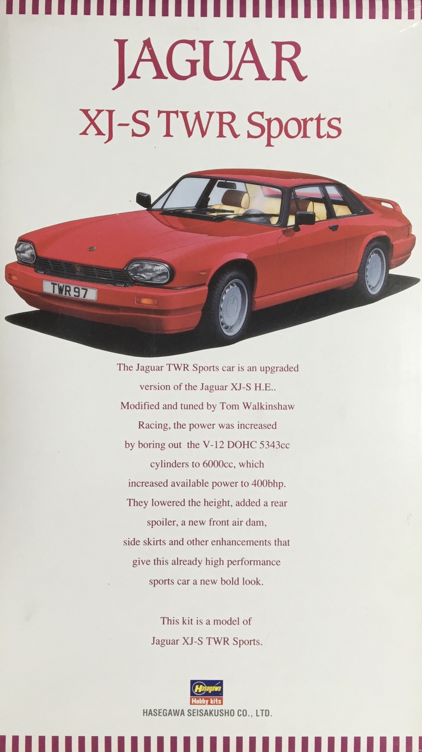 Amazon.co.jp: ハセガワ 1/24 ジャガーXJ-S・TWRスポーツ : おもちゃ