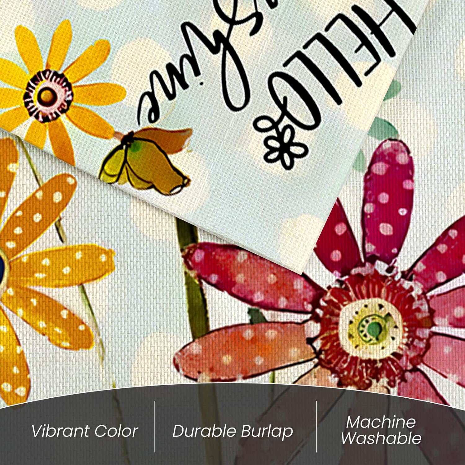 Spring Flowers Garden Flag 12x18 Inch Double Sided,Hello Sunshine Sunflower Daisy Small Yard Flags for Outdoor,Summer Seasonal Decoration for Farmhouse Holiday Outside - Image 8