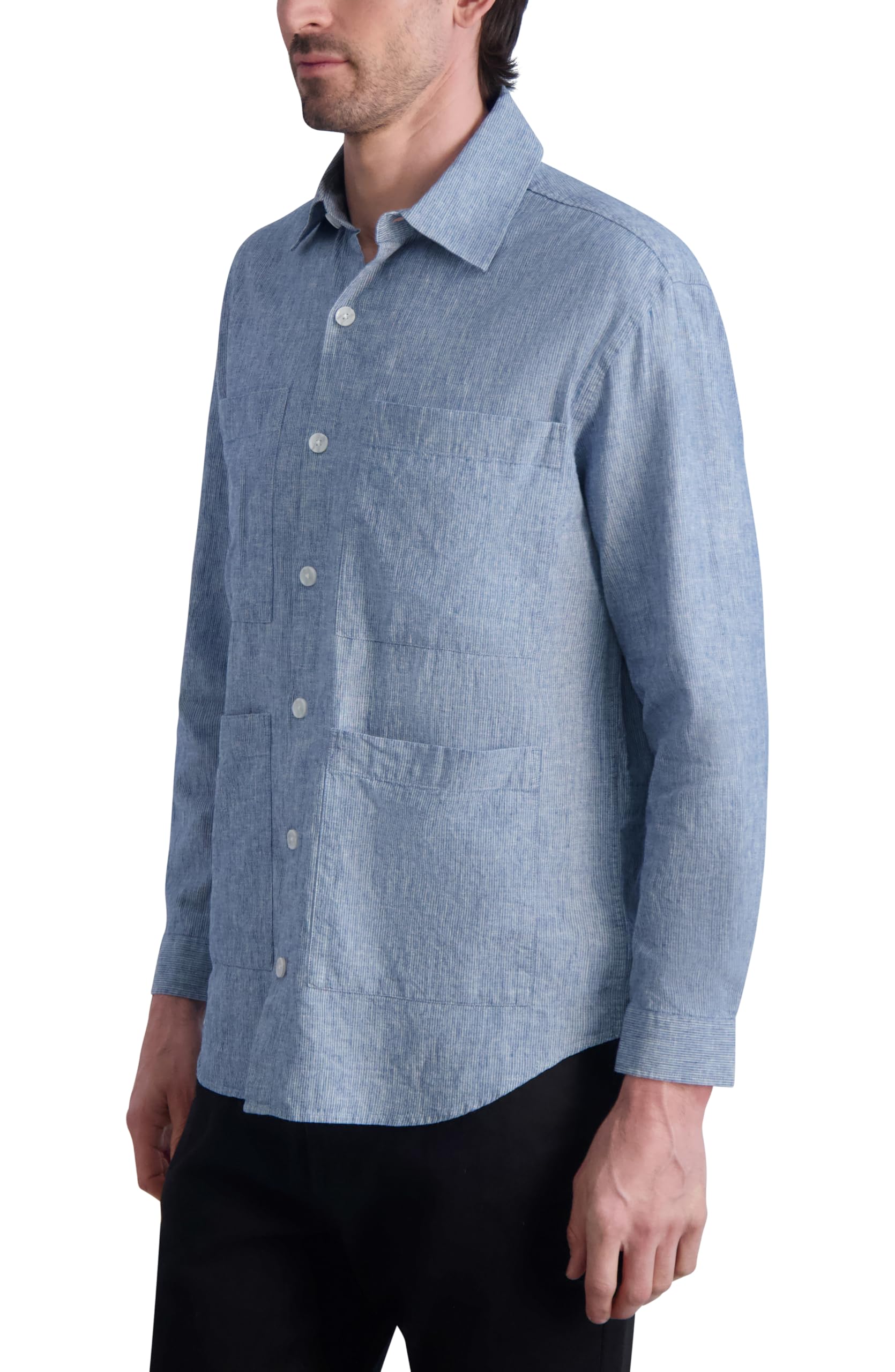 Karl Lagerfeld Long Sleeve Four Pocket Top Camiseta de Manga Larga con Cuatro Bolsillos Hombre