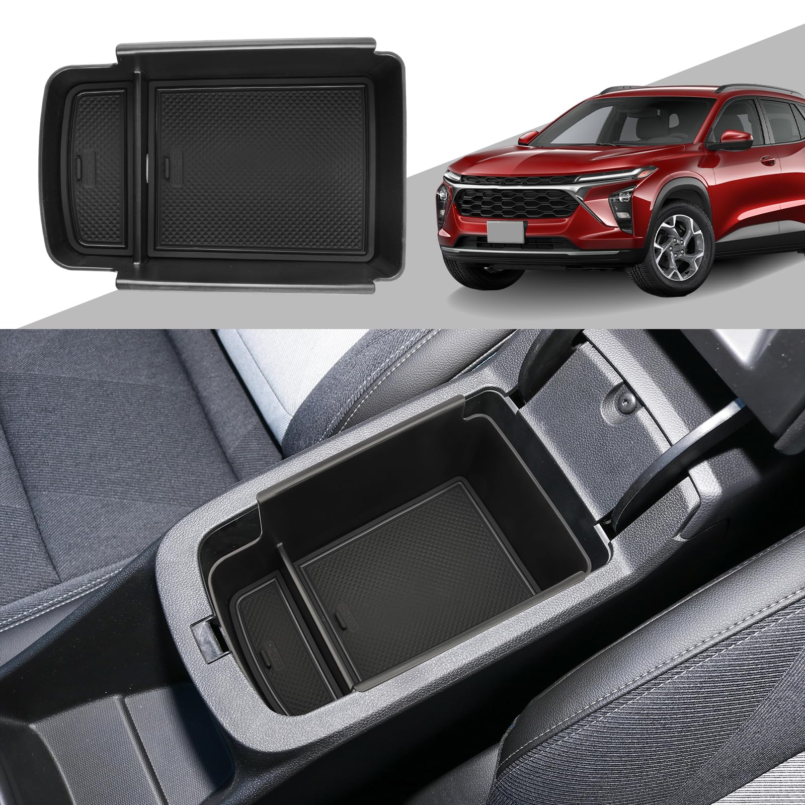 for 2024 Trax& Envista Console Organizer Tray 【Perfectly Tidy】 for 2024 Chevy Trax& Buick Envista Accessories Center Console Tray Organizer Storage Box - ABS Material