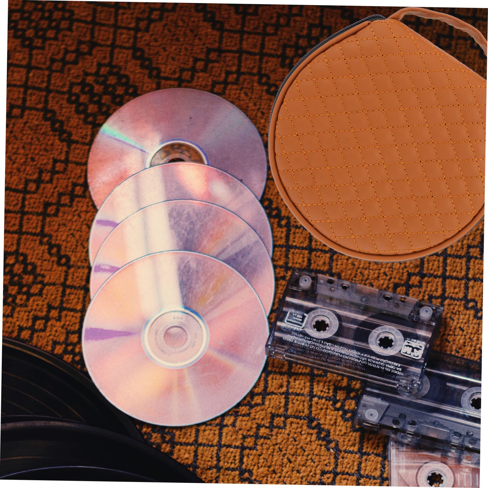 VILLCASE 1Pc Auto CD Storage Bag Capacity Disc Storage Case with Zipper Closure Practical Car CD Organizer for Protecting and Organizing Discs Durable Edging