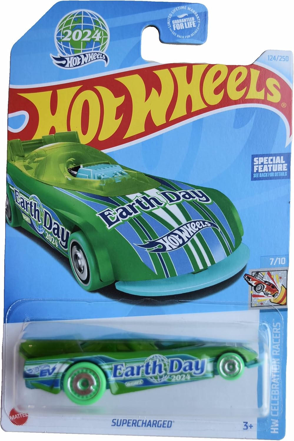 Matchbox Hot Wheels Supercharged, HW Celebration Racers 7/10 [Green] 124/250 Earth Day