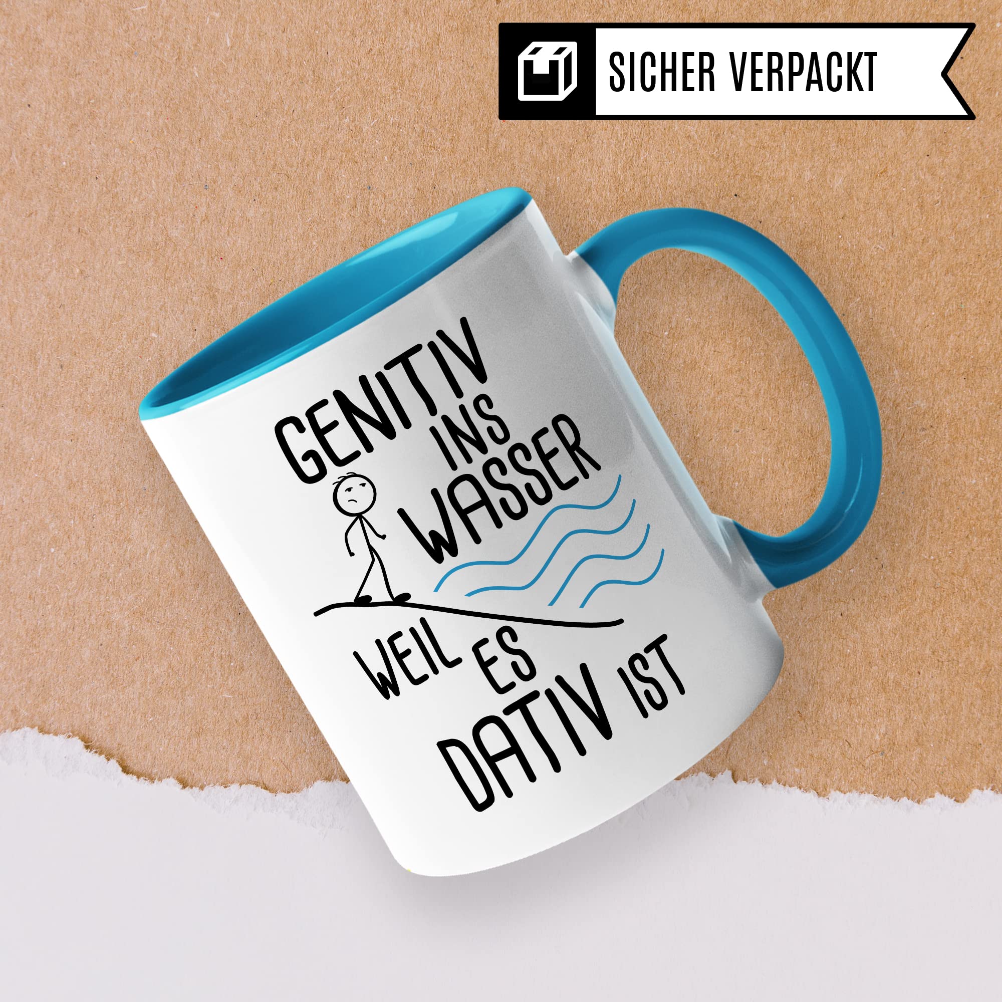 Tasse De Grammaire, Tasse à Café Génitive Dans L'eau Car Elle Est Dative, Idée Cadeau Pour Enseignant, Tasse Avec Inscription Drôle, Grammaire