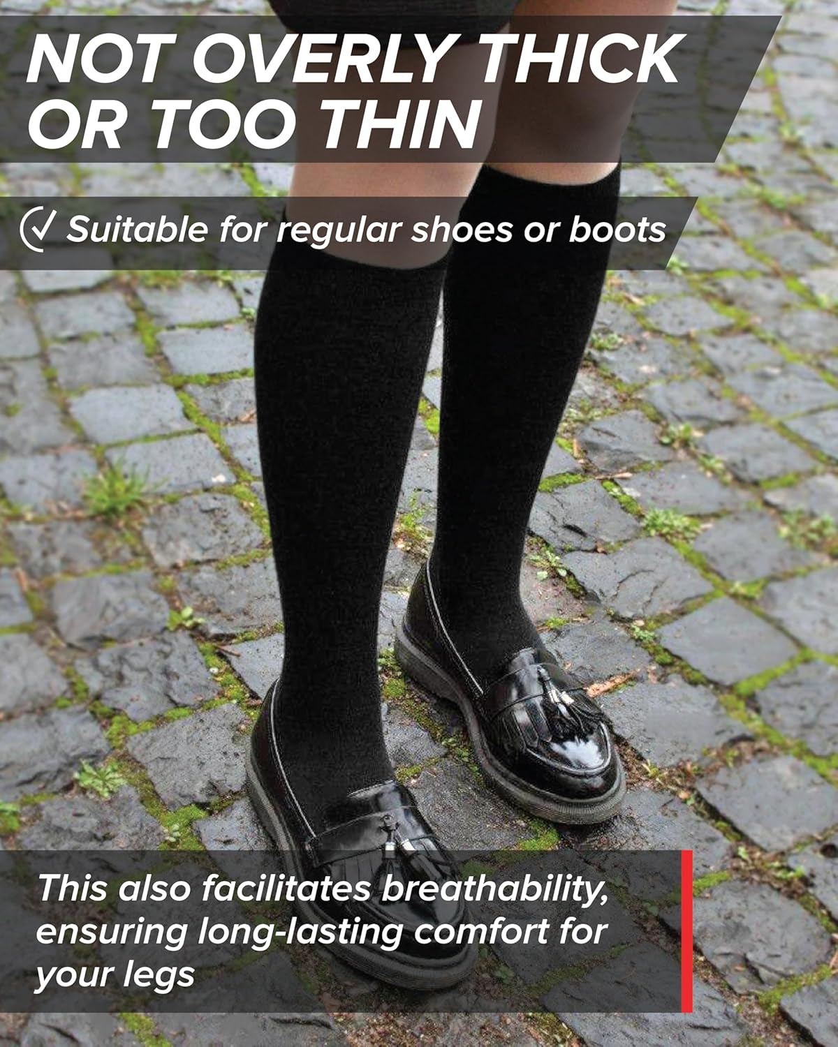 Women's 80% MERINO WOOL Long Knee High Length Winter Socks, Warm Breathable Woolen Over-the-Calf Ladies Knee-Highs - Image 5