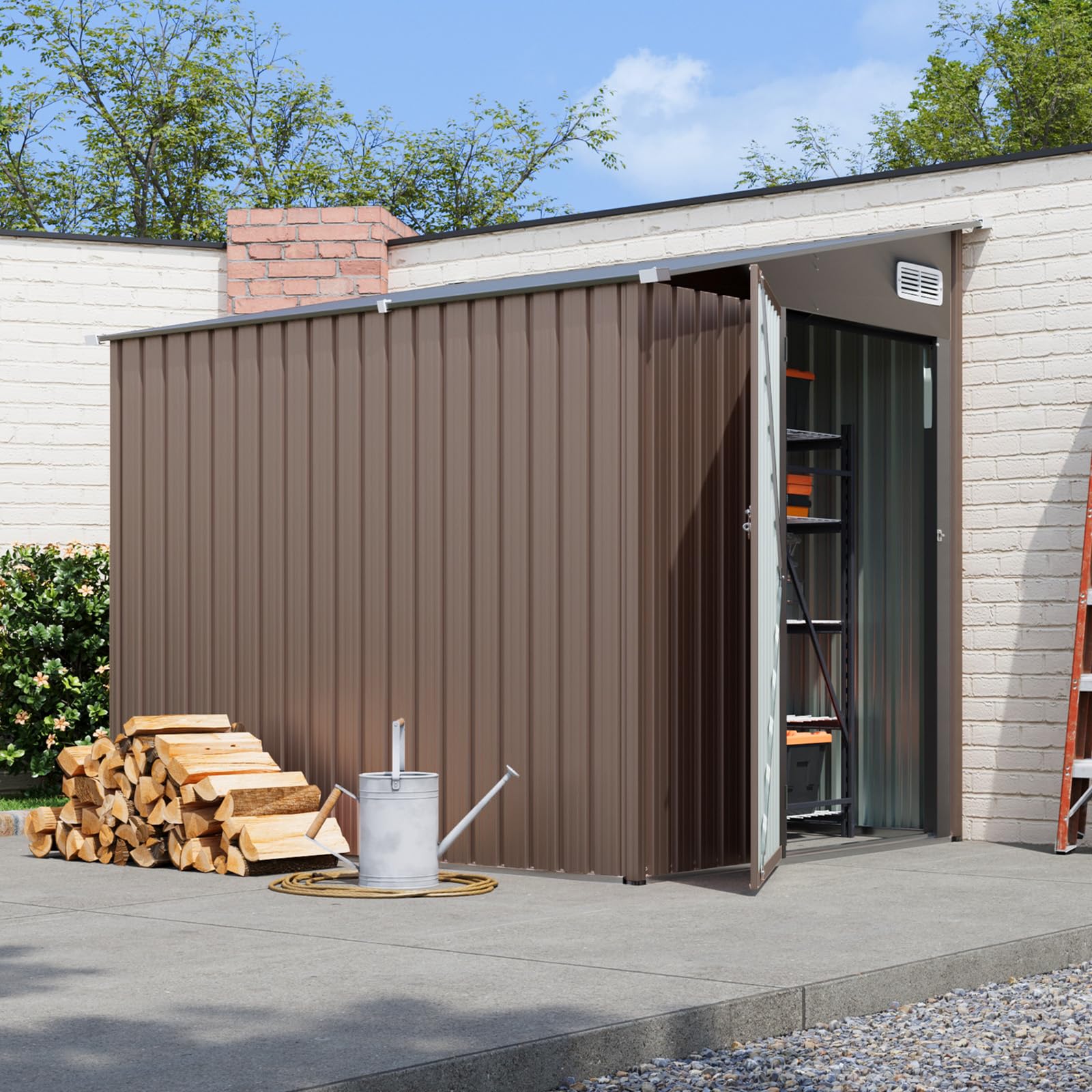Amazon.com : Breezestival 5x7 FT Lean to Shed, Outdoor Metal