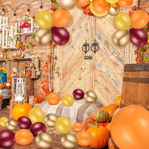 Miniatura 4 de Kit de guirnalda de globos de otoño de 124 piezas, globos de Acción de Gracias, naranja y dorado, kit de arco de guirnalda de otoño, globos de látex