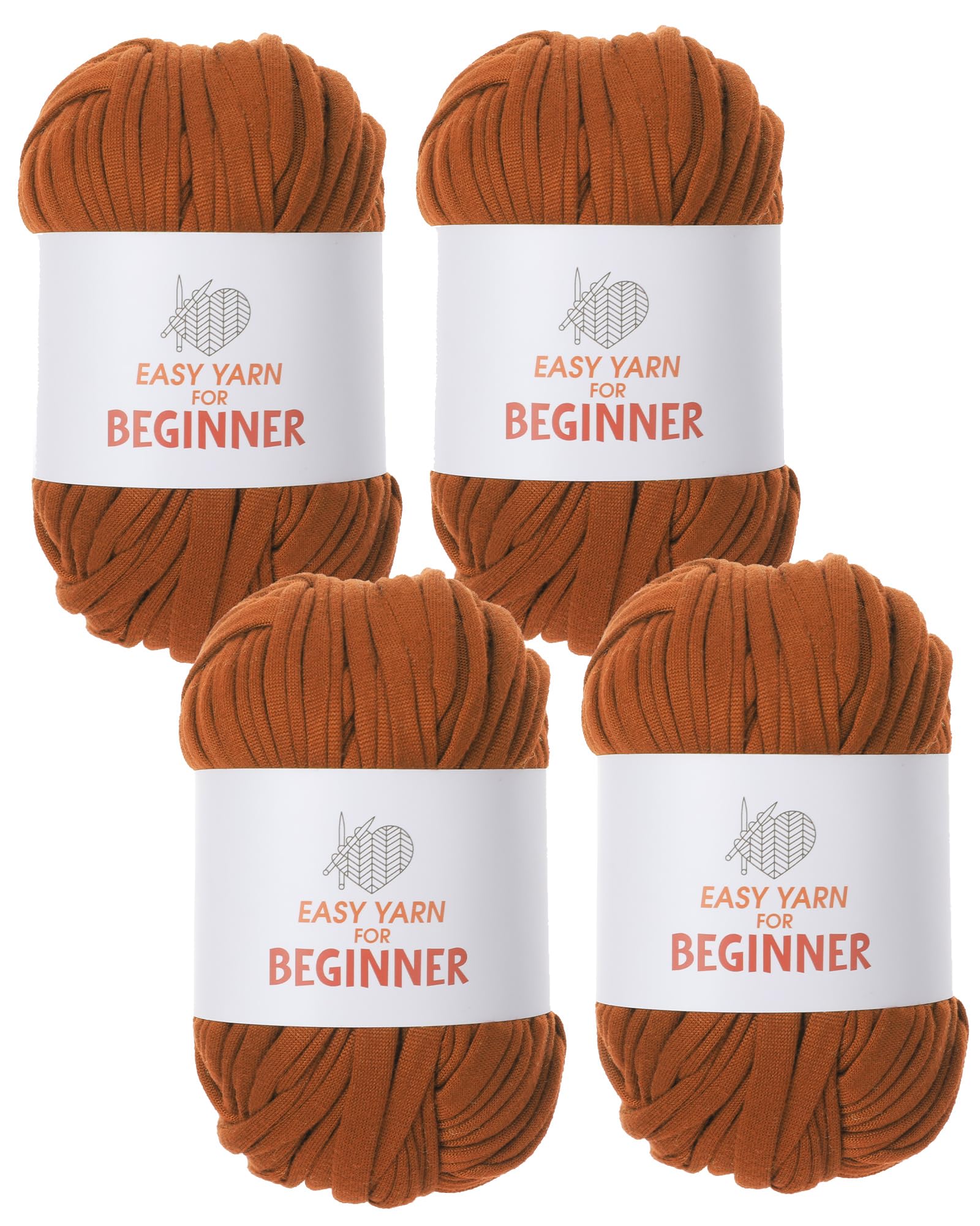 T-Shirt Yarn for Crocheting & Knitting - 4 PCS Chunky Thick Yarn for Bags, Blankets, Cushions, Slippers & Storage Baskets - 100g4 (3.5oz4) - DIY Handmade Knitting Gift