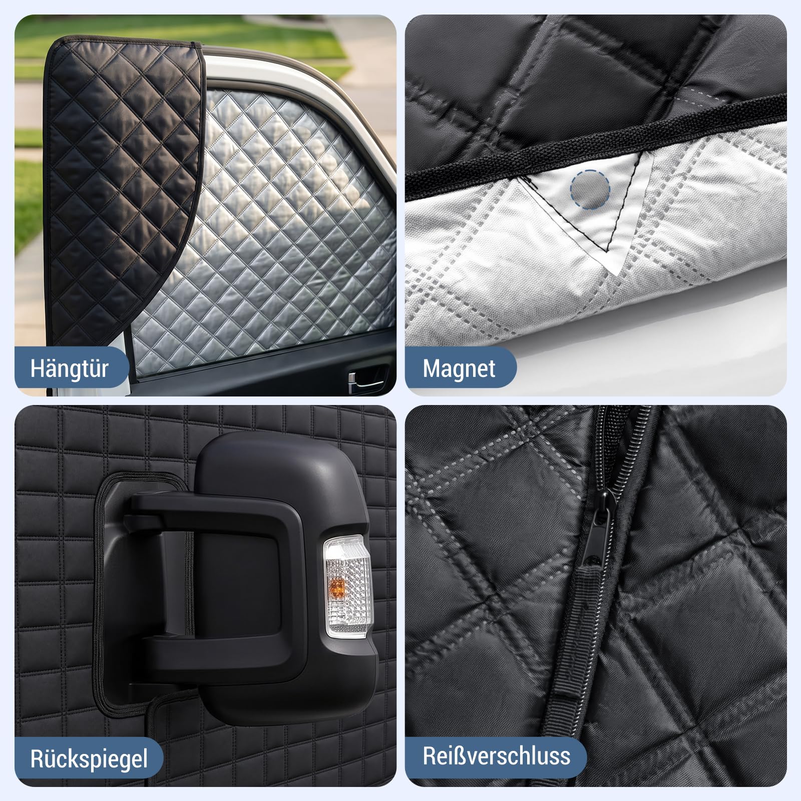 Sonnenschutz Frontscheibe Wohnmobil Frontscheibenabdeckung Ducato Bugschutzplane Wohnmobil für Ducato Frontschutz Van Windscreen Protector Aluminium Cover für Peugeot Boxer Citroën Relay X250/290