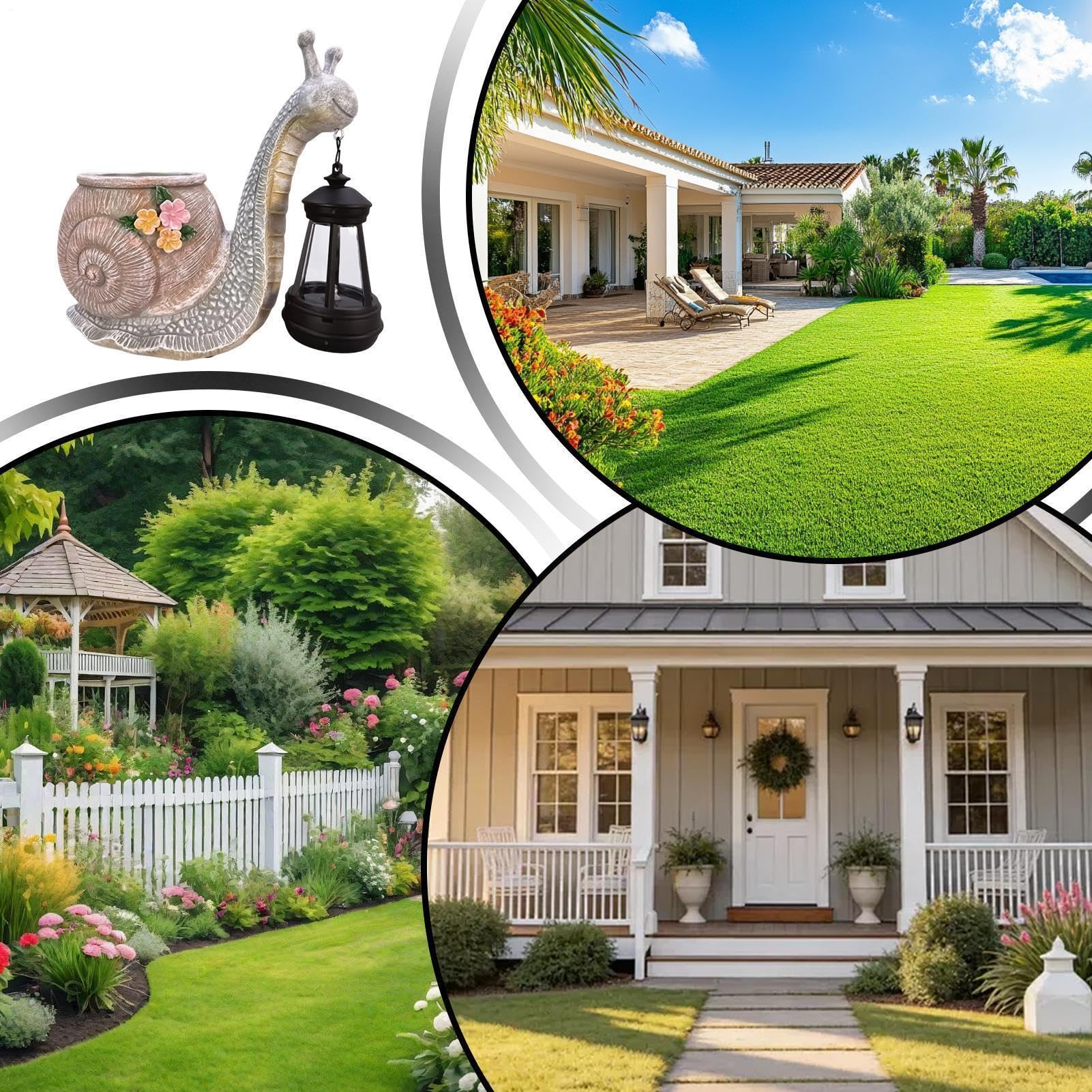 Generico Fioriera Solare lumacas, Vaso Decorativo in Resinas | Vaso da Giardino con Design a , Fioriera Decorativa Alimentata a Energia Solare per Cortili Sentieri e Terrazze